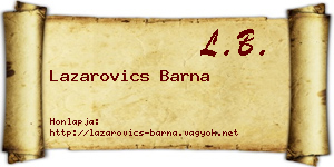 Lazarovics Barna névjegykártya